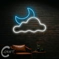 thumbnail image 1 of C-CRAFT Moon Cloud Neon Sign LED Light 18 inch for Home Bedroom Wall Art Decor, 1 of 1