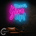 thumbnail image 1 of C-CRAFT Never Give Up Neon Led Light Up 33 inch for Home Bedroom Wall Decor, 1 of 5