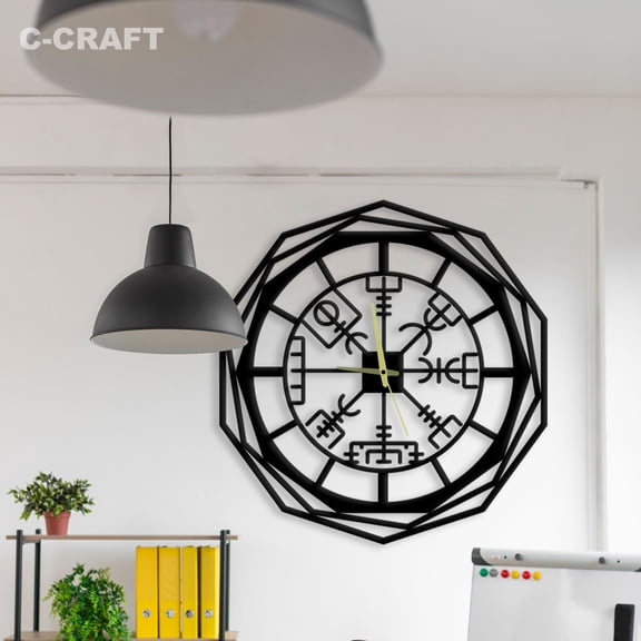 C-CRAFT Octagon Modern Wall Clock Silent 14 Inch for Living Room Wall Decor