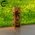 thumbnail image 1 of C-CRAFT Palm Tree Shaped Rusty Metal Garden Column 18 inches Without Lid, Outdoor Decoration, Yard Sculpture, 1 of 5