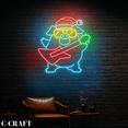 thumbnail image 1 of C-CRAFT Pig Rock Star Neon Led Light Wall Art for Christmas Rock Music Band Decor, 1 of 4