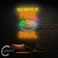 thumbnail image 1 of C-CRAFT Poke Bowl Neon Sign Led Light Up 25 inch for Hawaiian Restaurant Wall Art Decor, 1 of 5
