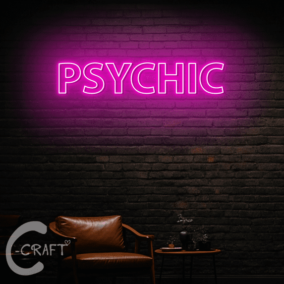 C-CRAFT Psychic Neon Led Light Sign 40 inch for Psychic Tarot Reading Shop Wall Decor