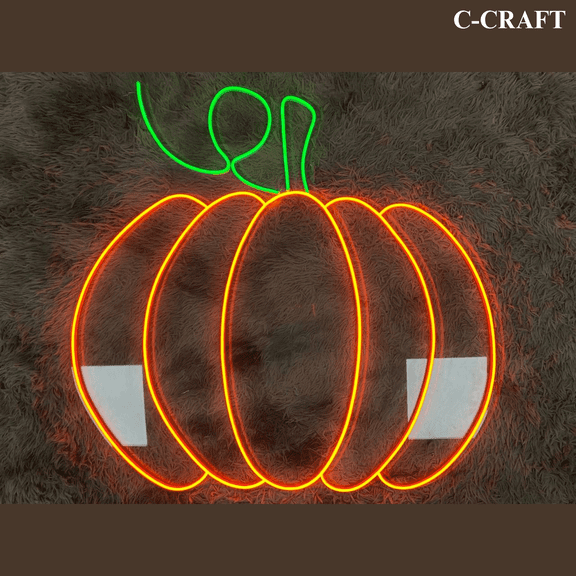 C-CRAFT Pumpkin Thanksgiving Neon Sign LED Light 25 inch for Wall Decor
