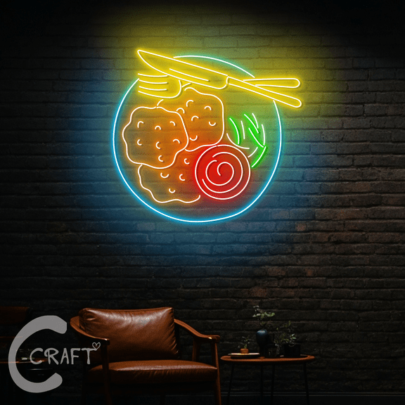 C-CRAFT Pupusa Neon Led Light Up 30 inch for El Salvador Pupusa Restaurant Decor