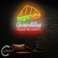 thumbnail image 1 of C-CRAFT Quesadillas Make Me Happy Neon Led Light Up 40 inch for Mexican Quesadilla Shop Decor, 1 of 5