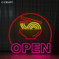 CCRAFT Ramen Open Neon LED Light Acrylic Wall Decorations For Japanese
