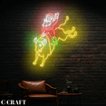 thumbnail image 1 of C-CRAFT Santa Rodeo Bull Christmas Wall Art Led Light Neon Sign For Western Rodeo Cowboy Bar Decor, 1 of 4