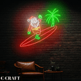 thumbnail image 1 of C-CRAFT Santa Surfing Neon Led Light Wall Art for Surfing Club Christmas Decor, 1 of 4