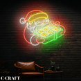 thumbnail image 1 of C-CRAFT Santa Sushi Gift Box Neon Led Light Sign for Christmas Sushi Restaurant Wall Art Decor, 1 of 5