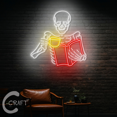 thumbnail image 1 of C-CRAFT Skeleton Book Coffee Neon Led Light Up 25 inch for Coffee Book Shop Wall Decor, 1 of 5