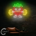 thumbnail image 1 of C-CRAFT Strawberry Lift Weight Neon Led Light Up 27 inch for Fitness Gym Fruit Shop Wall Decor, 1 of 5