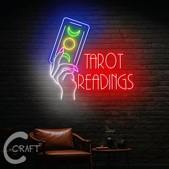 C-CRAFT Tarot Readings Neon Sign LED Light 33 inch for Psychic Shop Decor