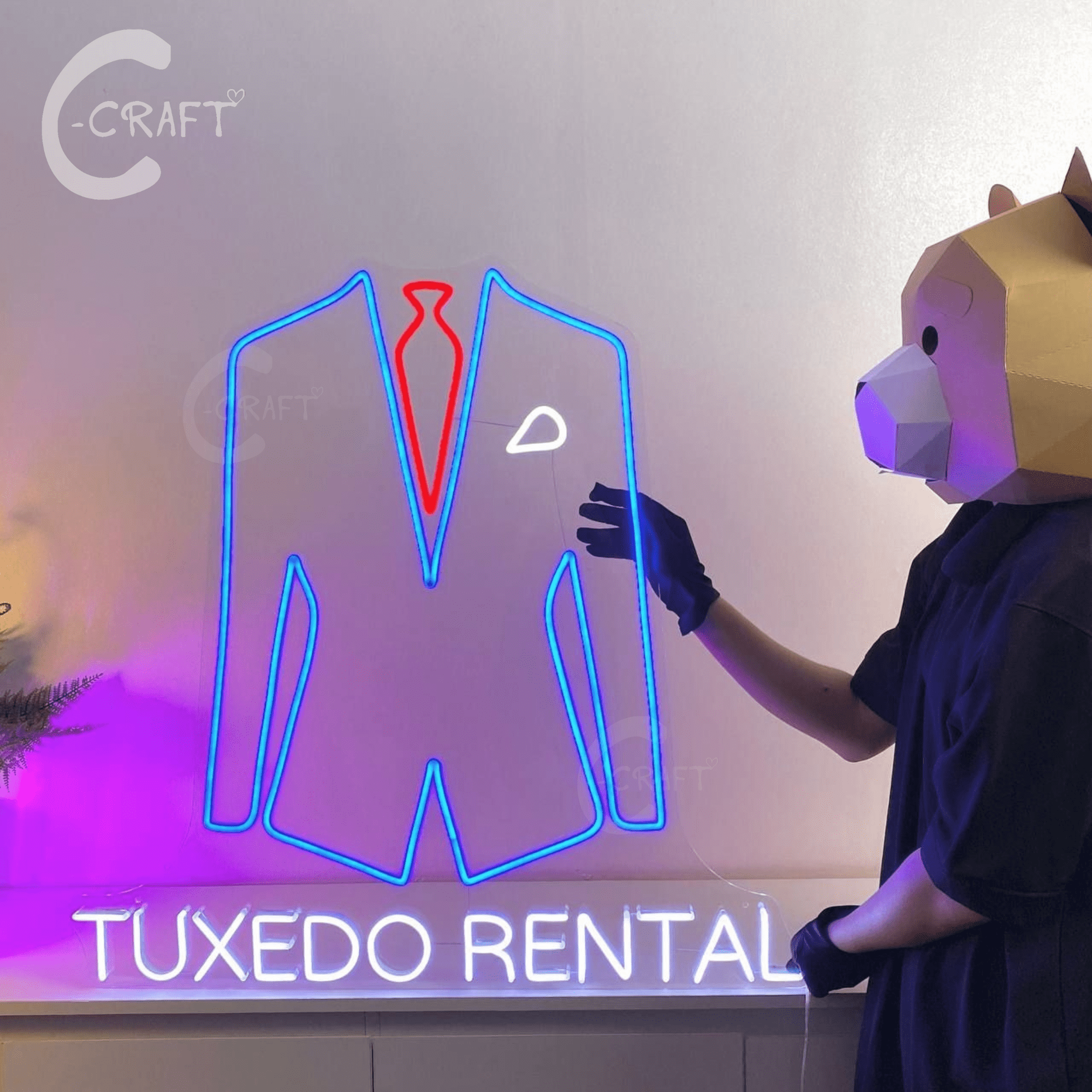 C-CRAFT Tuxedo Rental Neon Light Led Sign 35 inch for Tuxedo Rental ...