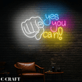 CCRAFT Yes You Can Neon Led Light Wall Art for Gym Fitness Club Decor