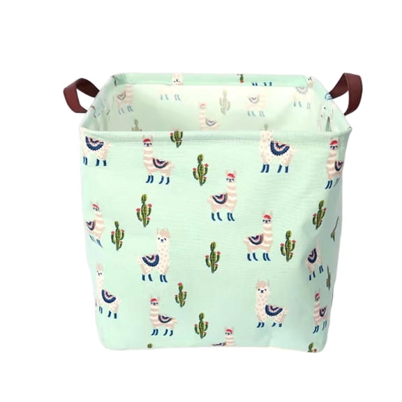 C Cactus Pattern Square Collapsible Storage Basket For Laundry Toys Foldable