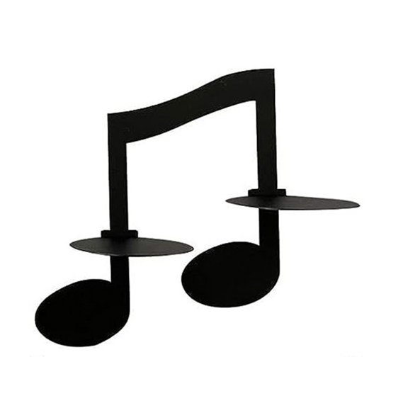 C-Candle Holder Wall-Mounted, Handmade Metal Musical Note Key Shape,Tea Light Display Stand Home Decor