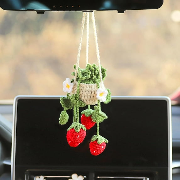 C,Car Mirror Hanging Accessories,Car Decorations For Girls,Car Accessories Cute,Crochet Car Accessories,Rear View Mirror Accessories,Car Dashboard Accessories,Car Decor