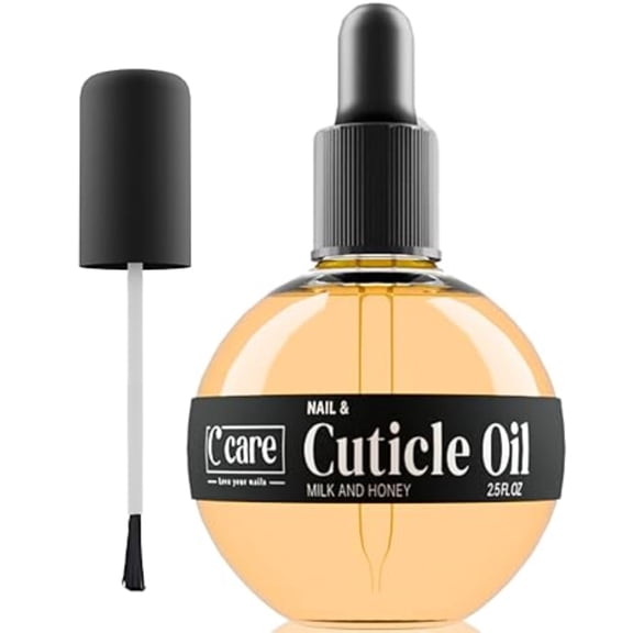 C Care Milk and Honey Scented Cuticle Oil, Moisturizing and Strengthens, Dropper and Brush, 1.1 fl. oz.