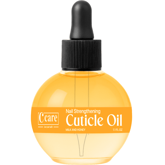 C Care Milk and Honey Scented Cuticle Oil, Moisturizing and Strengthens, Dropper and Brush, 1.1 fl. oz.