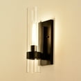 thumbnail image 1 of C Cattleya 1- Light Cylindrical Clear Glass Wall Sconce Black Black Matte, 1 of 8