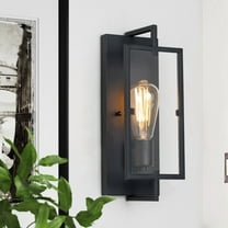 C Cattleya 1-Light Matte Black Finish Incandescent Rectangle Indoor Wall Sconce Wall Light Fixture