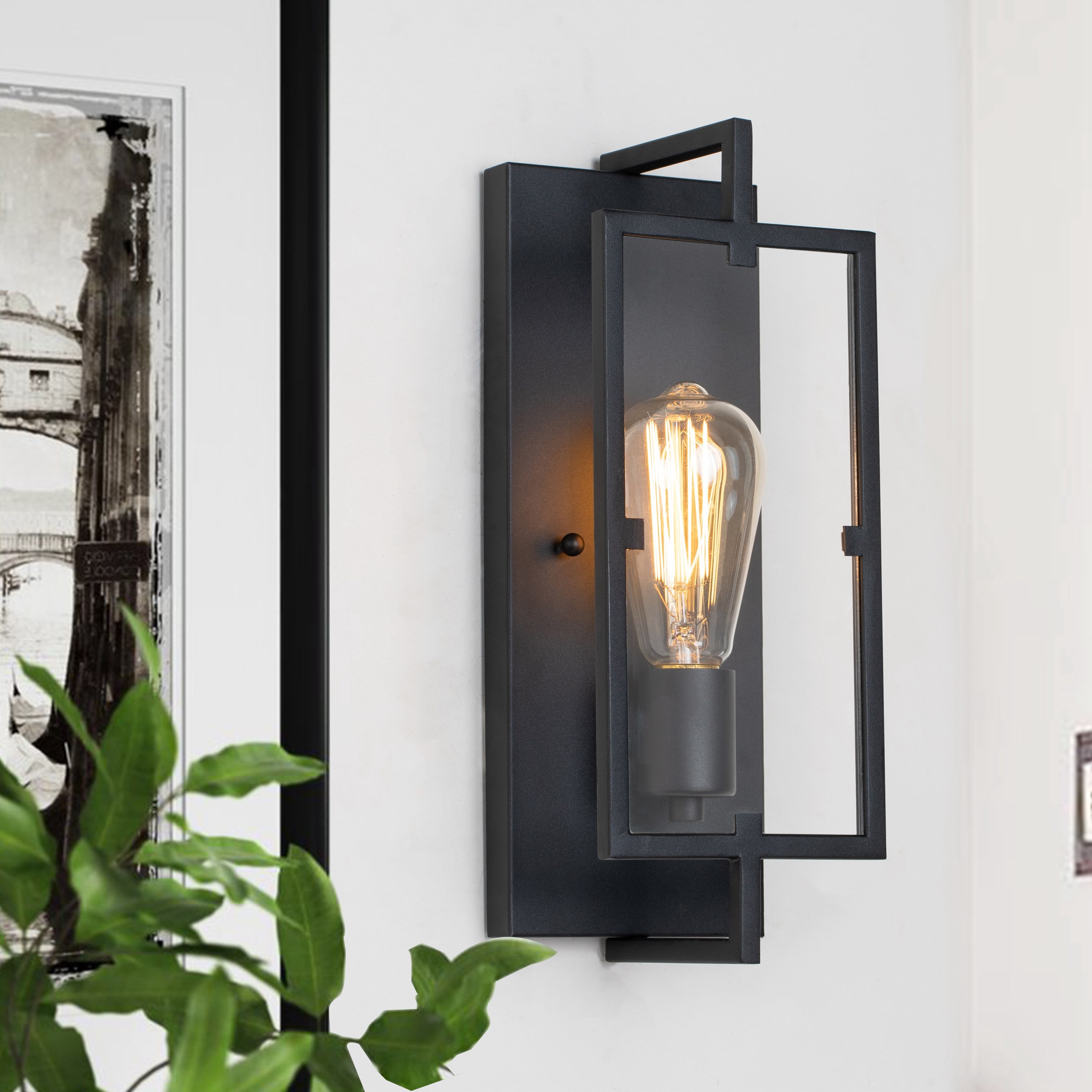 Matte Black Direct Wired Electric Vanity Light