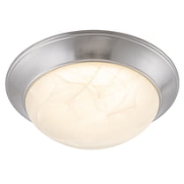 C Cattleya 11.5 in. Modern Satin Nickel Selectable 3 CCT Dimmable Integrated LED Flush Mount for Kitchens or Bedrooms