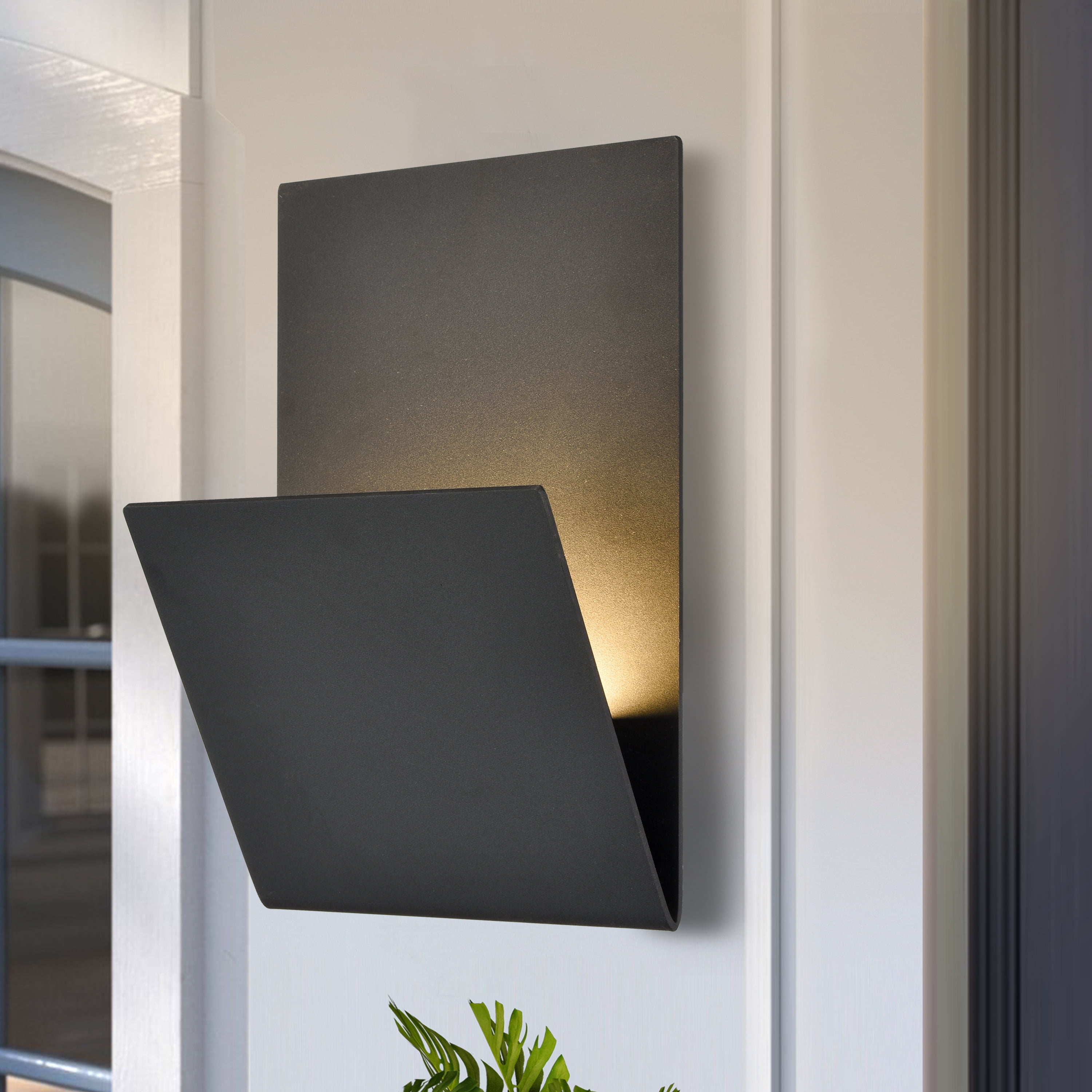 C Cattleya 11 in. Matte Black LED Outdoor Wall Light