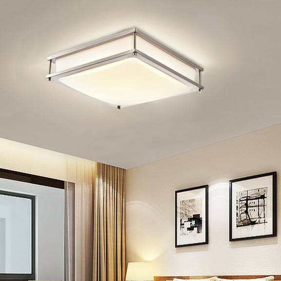 C Cattleya 15.75 in. LED Flush Mount Light Dimmable 23W Selectable 3000K/4000K/5000K -Brushed Nickel