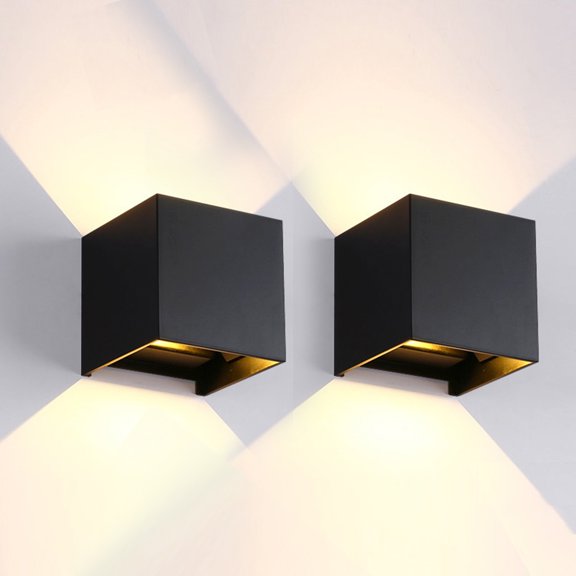 C Cattleya 2-Light Black Aluminum Cube LED Wall Light with Adjustable Light