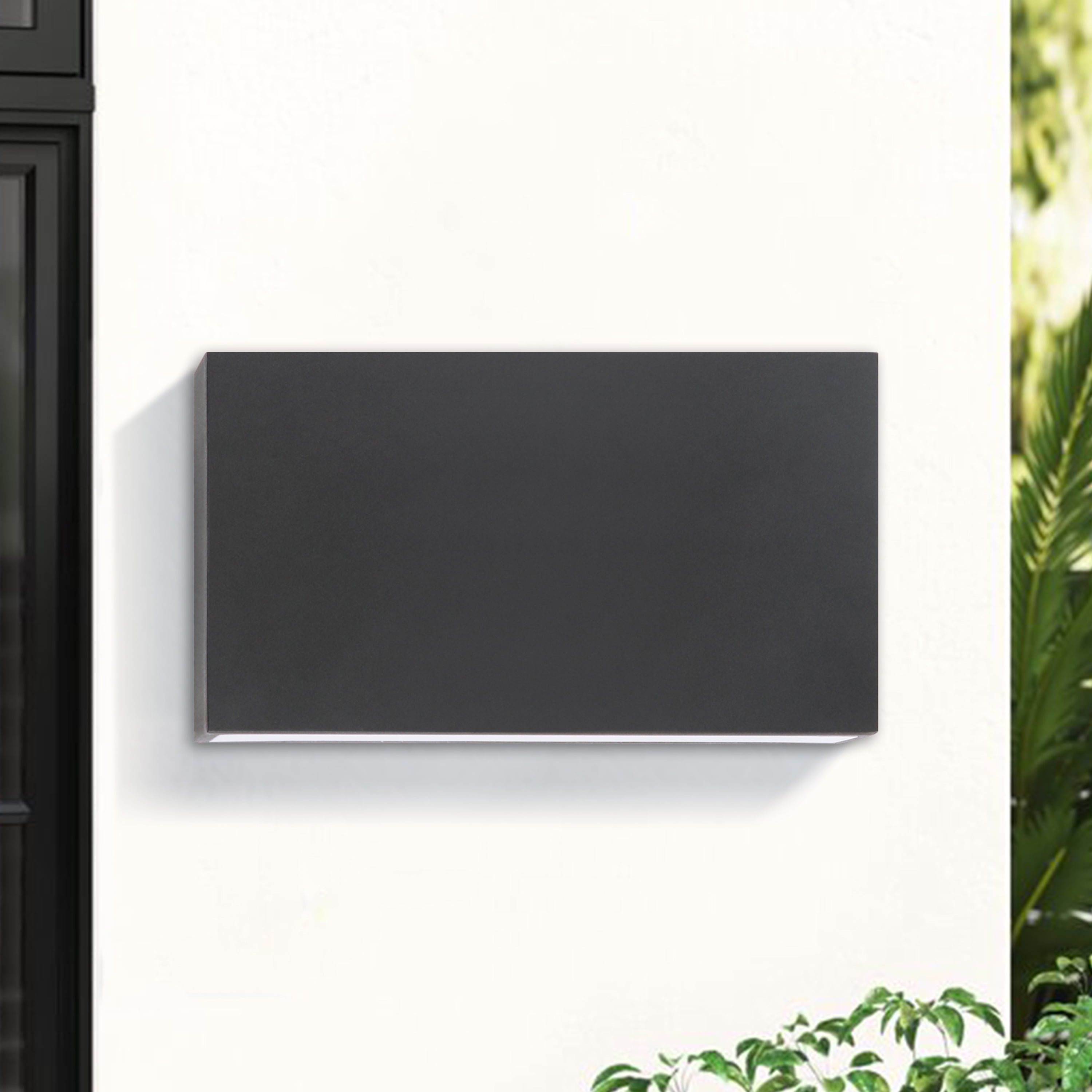 C Cattleya 2-Light Black Hardwired Dimmable LED Outdoor Wall Lantern Sconce 1-Pack