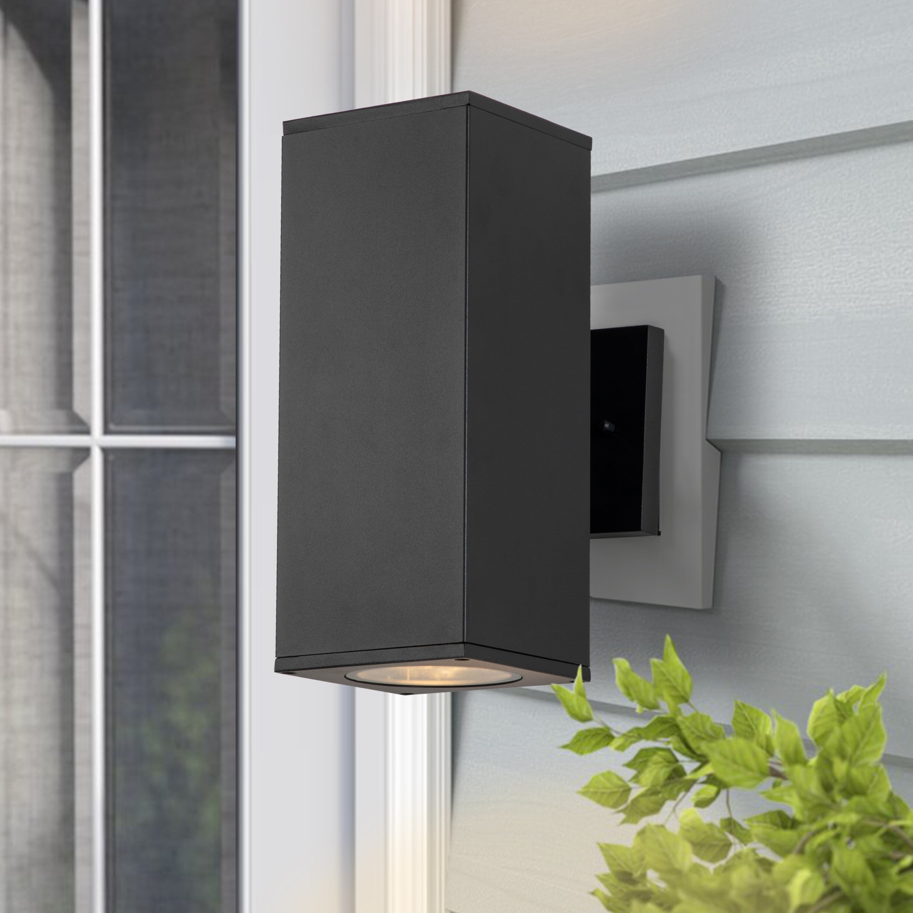 Matte Black Aluminum Rectangular Outdoor Wall Lantern 4.75-inch