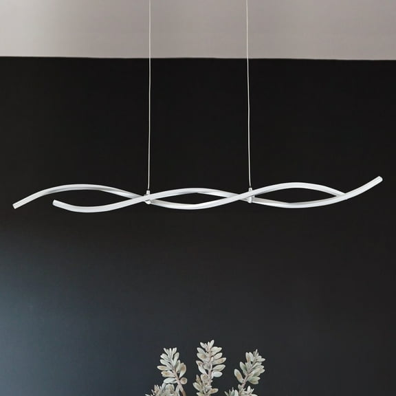 C Cattleya 2-Light Silver Wave Spiral LED Chandelier