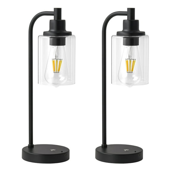 C Cattleya 2-Pack 16 3CCT Dimmable Cordless Table Lamp with ST64 Edison Bulbs and Remote Control