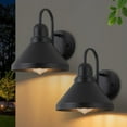 thumbnail image 1 of C Cattleya 2-Pack 9.25 in. Matte Black Gooseneck Outdoor Barn Light Sconce, 1 of 6