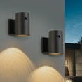 thumbnail image 1 of C Cattleya 2-Pack Black Aluminum Dusk to Dawn Cylinder Outdoor Wall Lantern Sconce, 1 of 8