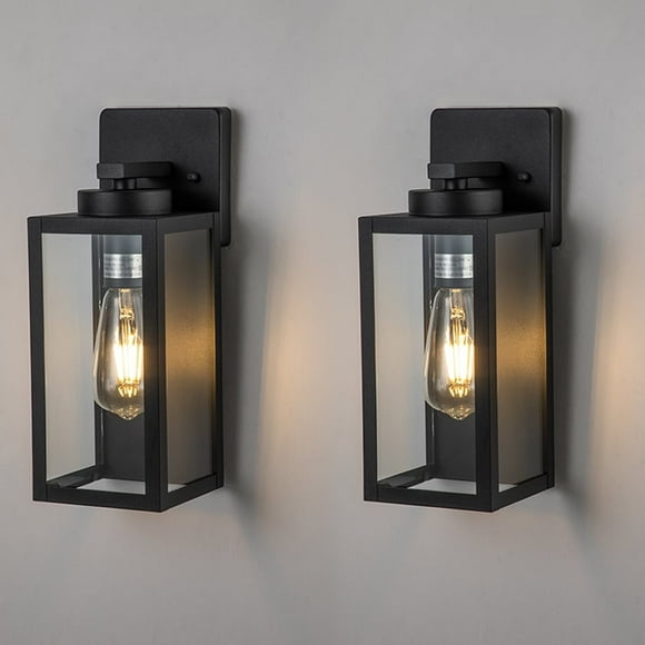 C Cattleya  2-Pack Matte Black Exterior Light Fixture