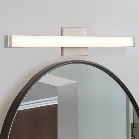 C Cattleya 24in Brushed Nickel LED Vanity Bar Light Indoor Wall Sconce with Acrylic Shade