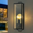 thumbnail image 1 of C Cattleya 30.25 in. Black Outdoor Wall Lantern Sconce with Seeded Glass and Gold Accent, 1 of 7