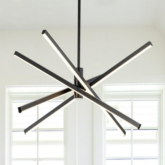 C Cattleya 4-Light Modern Black Sputnik LED Chandelier(30W)