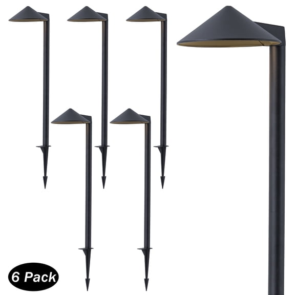 C Cattleya 6-Pack 26.25inch 5W Low Voltage Matte Black Aluminum LED Outdoor Landscape Path Lights