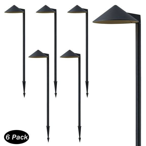 C Cattleya 6-Pack 35inch 5W Low Voltage Matte Black Aluminum LED Outdoor Landscape Path Lights