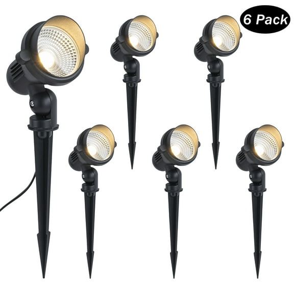 C Cattleya 6-Pack Outdoor LED Landscape Spotlight with Ground Stakes for Garden Pathway and Courtyard