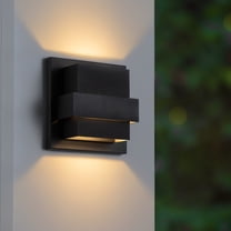 C Cattleya 8 in. Matte Black Aluminum LED Wall Light