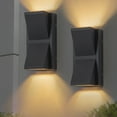 thumbnail image 1 of C Cattleya 8inch 2-Light Matte Black Aluminum Outdoor Wall Light, 1 of 9