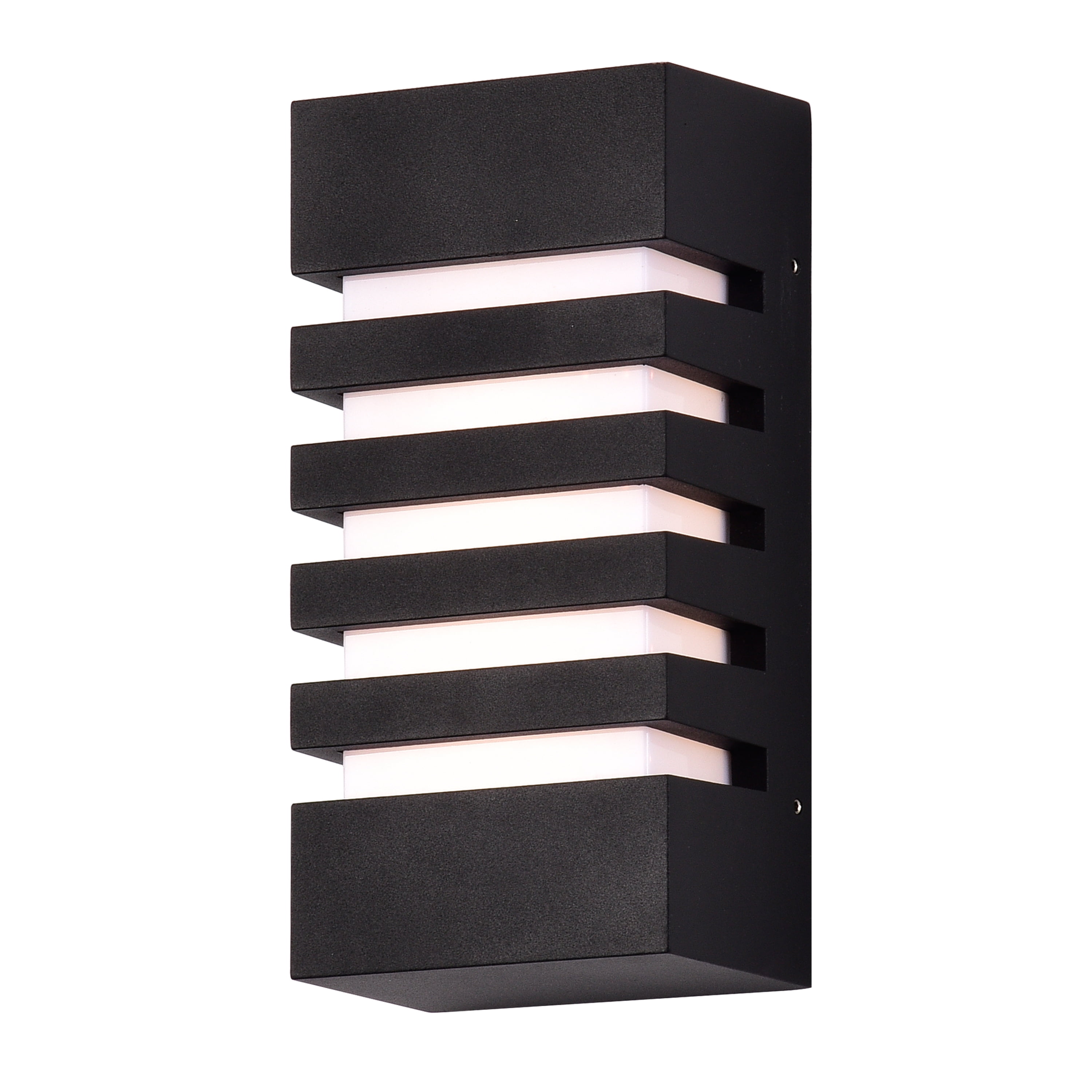 Sleek 9.75" Black LED Outdoor Wall Lantern with Dimmable Light