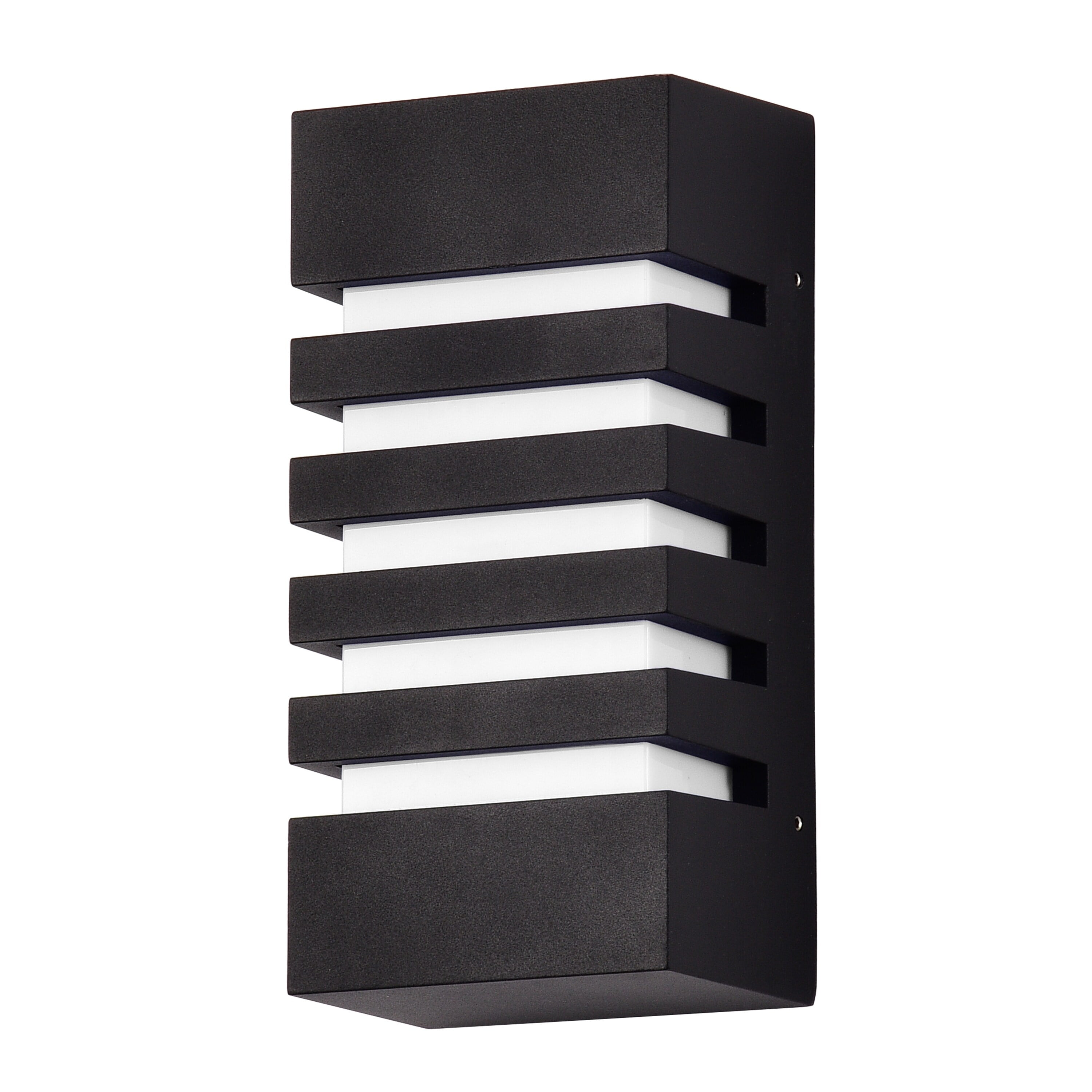 Sleek 9.75" Black LED Outdoor Wall Lantern with Dimmable Light