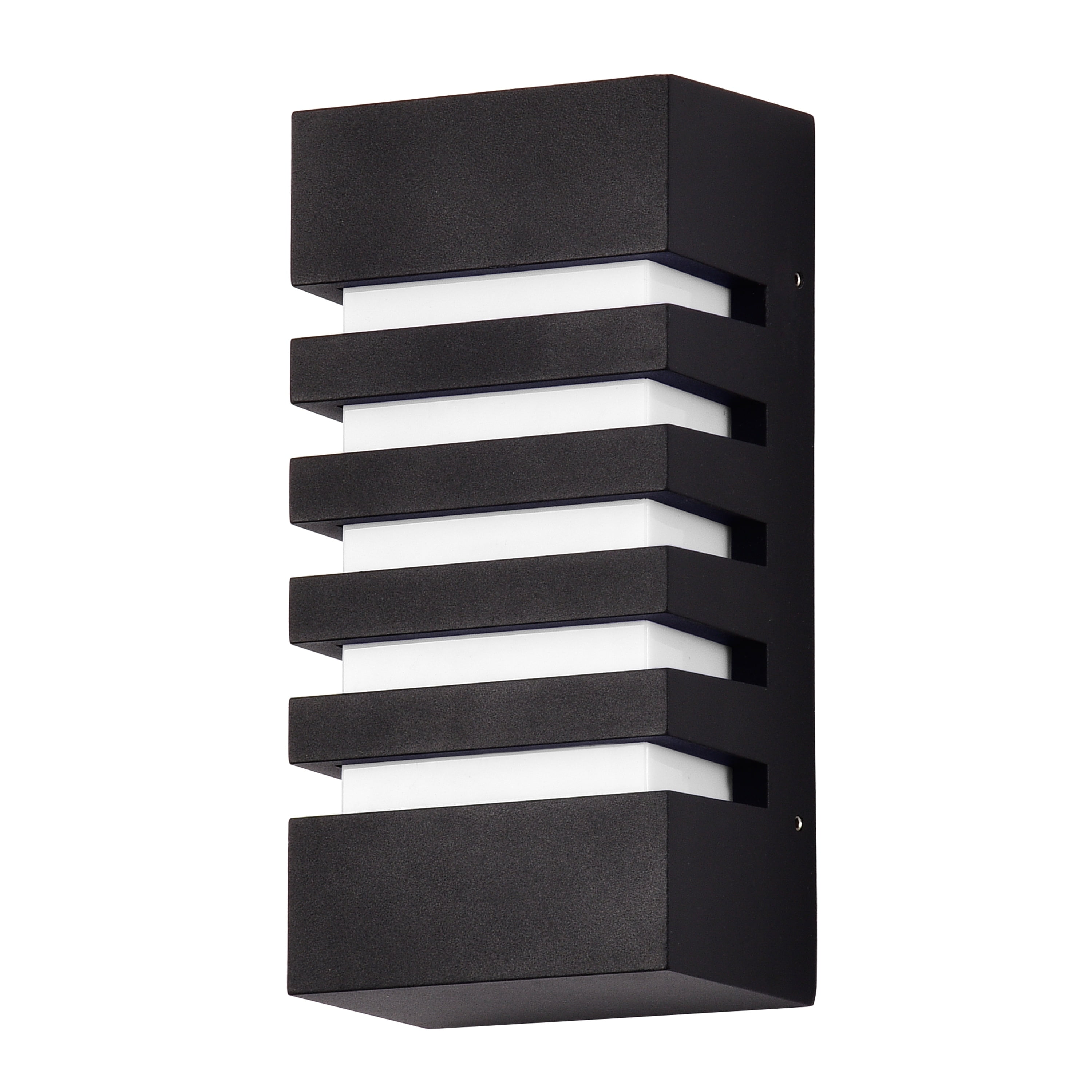 Sleek 9.75" Black LED Outdoor Wall Lantern with Dimmable Light