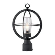 C Cattleya Black 1-light 9.75"/12" Global Cage Outdoor Post Light W9.75"xD9.75"xH15.5"